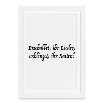 Erschallet, ihr Lieder - Bach-Kantate BWV 172 - Gerahmtes Poster (27 × 37 cm) - Weiß - Vorne