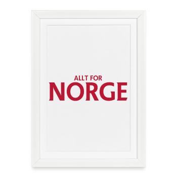 Allt för Norge – logo patriotique - Affiche encadrée (27 × 37 cm) - blanc - Devant