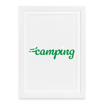 Camping Hashtag Camper Van Life Campsite Fan - Framed poster (27 × 37 cm) - white - Front