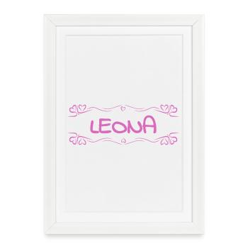 Hearts Leona - Affiche encadrée (27 × 37 cm) - blanc - Devant