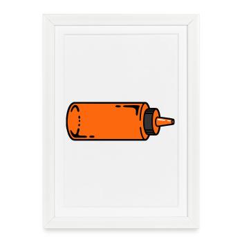 Sauce Bottle BBQ Grilling Ketchup Food Truck - Framed poster (27 × 37 cm) - white - Front
