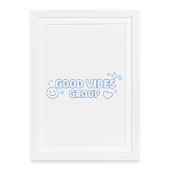 Gute Vibes Gruppe - Gerahmtes Poster (27 × 37 cm) - Weiß - Vorne