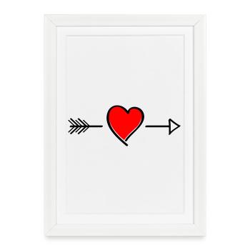 Heart contrast on black - Framed poster (27 × 37 cm) - white - Front