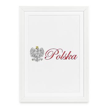 Polska - Polen - Gerahmtes Poster (27 × 37 cm) - Weiß - Vorne