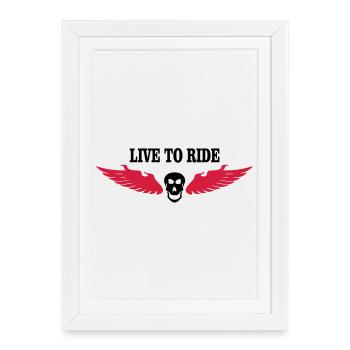 biker - Framed poster (27 × 37 cm) - white - Front