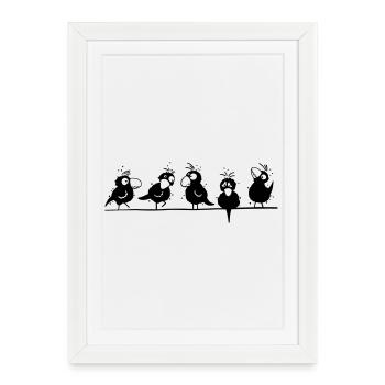 Happy Raven - Framed poster (27 × 37 cm) - white - Front
