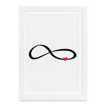 Infinité caractère symbole cadeau amour - Affiche encadrée (27 × 37 cm) - blanc - Devant
