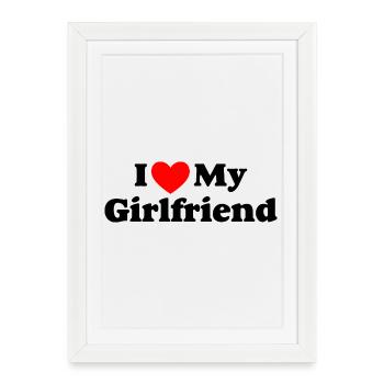 Red Heart Minimal Icon Print - Framed poster (27 × 37 cm) - white - Front