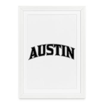 AUSTIN Arc Lettering Print - Framed poster (27 × 37 cm) - white - Front