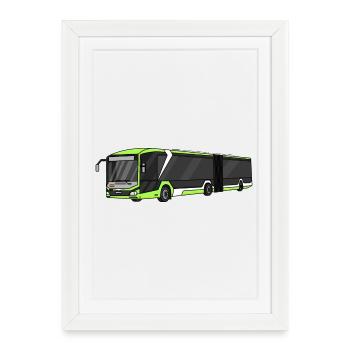 Bus, school bus, bus driver - Framed poster (27 × 37 cm) - white - Front