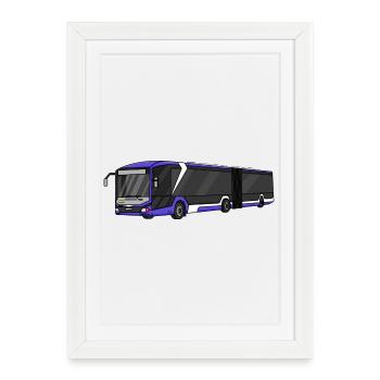 Bus, school bus, bus driver - Framed poster (27 × 37 cm) - white - Front