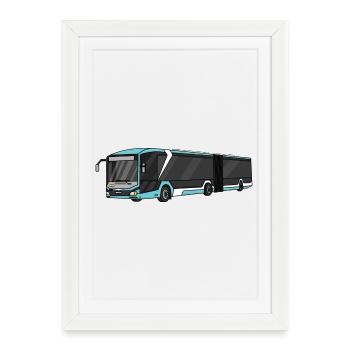 Bus, school bus, bus driver - Framed poster (27 × 37 cm) - white - Front