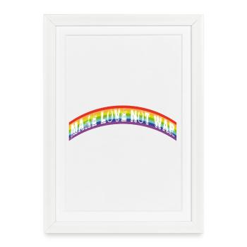 Faire l’amour n’était pas | Drapeau arc-en-ciel - Affiche encadrée (27 × 37 cm) - blanc - Devant