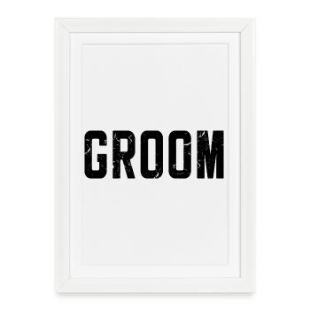 Groom Cool Matching Couple Wedding Party Mariage - Affiche encadrée (27 × 37 cm) - blanc - Devant