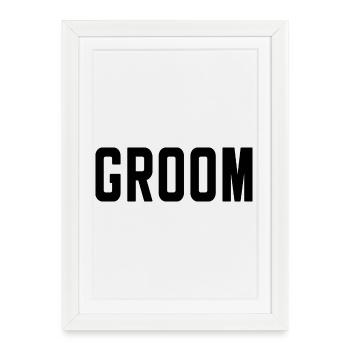 Groom Cool Matching Couple Wedding Party Mariage - Affiche encadrée (27 × 37 cm) - blanc - Devant
