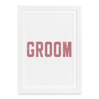 Groom Cool Matching Couple Wedding Party Mariage - Affiche encadrée (27 × 37 cm) - blanc - Devant