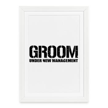 Groom sous la nouvelle direction drôle de célibataire - Affiche encadrée (27 × 37 cm) - blanc - Devant