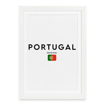 Drapeau du Portugal, fierté portugaise - Affiche encadrée (27 × 37 cm) - blanc - Devant