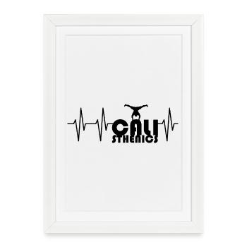 Equisthenics Heartbeat Pulse Training Handstand - Affiche encadrée (27 × 37 cm) - blanc - Devant