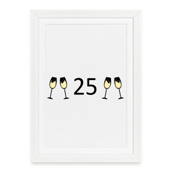 25e anniversaire 25e anniversaire 25 ans Numéro 25 - Affiche encadrée (27 × 37 cm) - blanc - Devant