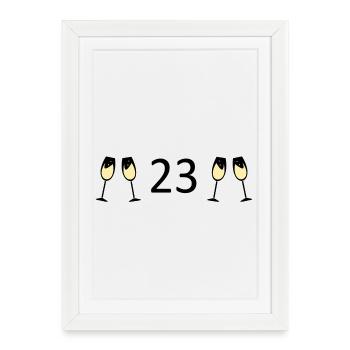 23e anniversaire 23 ans anniversaire 23 ans numéro 23 - Affiche encadrée (27 × 37 cm) - blanc - Devant