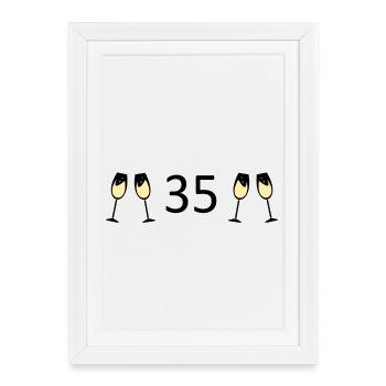 35e anniversaire 35e anniversaire numéro 35 - Affiche encadrée (27 × 37 cm) - blanc - Devant
