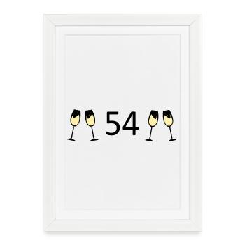 54th Birthday 54 Years Anniversary 54 Number 54 - Framed poster (27 × 37 cm) - white - Front