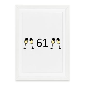 61st Birthday 61 Years Jubilee 61 Number 61 black - Framed poster (27 × 37 cm) - white - Front