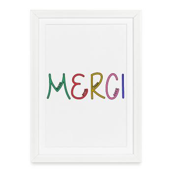 THANK YOU. THANKS. THANK YOU. ANNIVERSARY. BIRTH. - Framed poster (27 × 37 cm) - white - Front