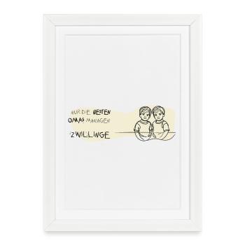 zwillinge oma geschenk bub twin boys beste oma - Gerahmtes Poster (27 × 37 cm) - Weiß - Vorne