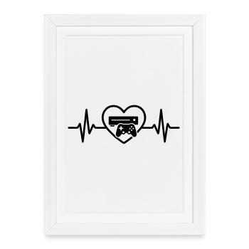 Game Console Gamer Heart - Framed poster (27 × 37 cm) - white - Front