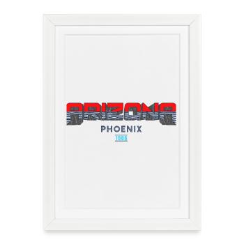 Arizona Phoenix 1986 Design rétro - Affiche encadrée (27 × 37 cm) - blanc - Devant