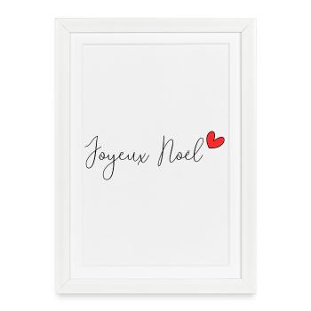 NOËL. MERRY CHRISTMAS. SAPIN. BONNE ANNEE - Affiche encadrée (27 × 37 cm) - blanc - Devant
