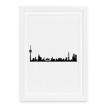 BERLIN SKYLINE  - Gerahmtes Poster (27 × 37 cm) - Weiß - Vorne