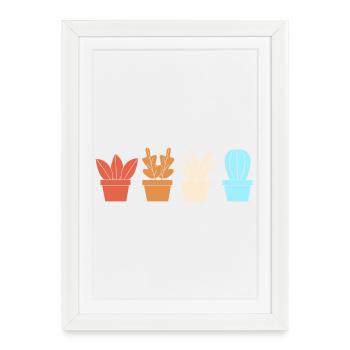 Cactus Plante Cactus - Affiche encadrée (27 × 37 cm) - blanc - Devant