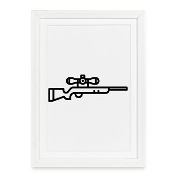 Sniper - Affiche encadrée (27 × 37 cm) - blanc - Devant