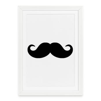 moustache - Framed poster (27 × 37 cm) - white - Front