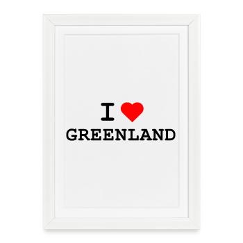Ich liebe Grönland - J’aime le Groenland - Affiche encadrée (27 × 37 cm) - blanc - Devant
