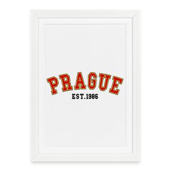 Prague Fondée en 1986 - Affiche encadrée (27 × 37 cm) - blanc - Devant
