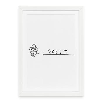 Dessin en ligne de la glace douce douce - Affiche encadrée (27 × 37 cm) - blanc - Devant