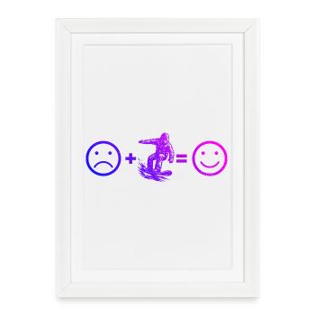 Ambiances snowboard pour snowboard - Affiche encadrée (27 × 37 cm) - blanc - Devant