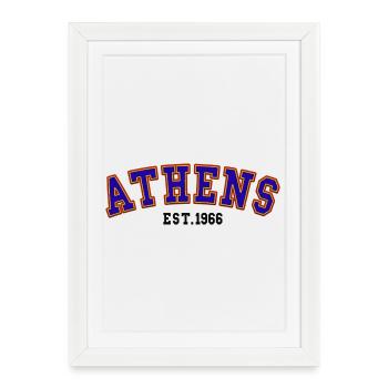 Athènes fondée en 1966 - Affiche encadrée (27 × 37 cm) - blanc - Devant