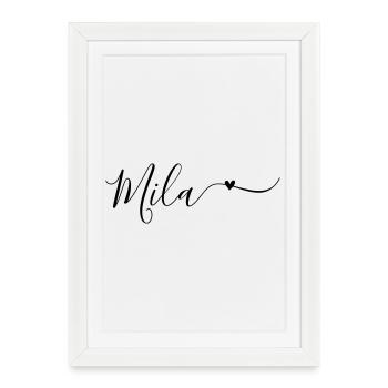 Mila Name First Name Decorative - Framed poster (27 × 37 cm) - white - Front