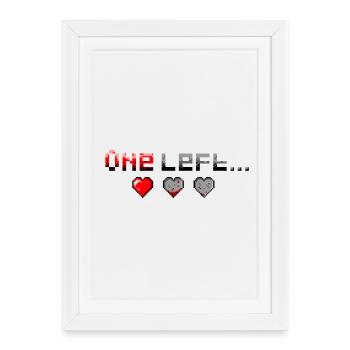 Pixel Art : Il ne reste qu’un cœur - Affiche encadrée (27 × 37 cm) - blanc - Devant
