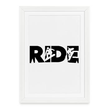 Ride Snowboarding Snowboard Snowboarder - Framed poster (27 × 37 cm) - white - Front