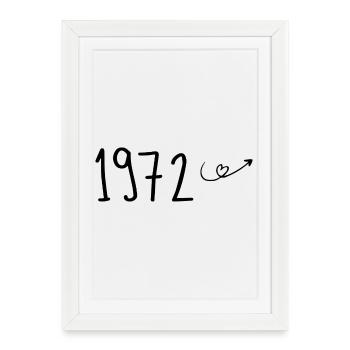 1972 Anniversaire 1972 Retro 1972 - Affiche encadrée (27 × 37 cm) - blanc - Devant