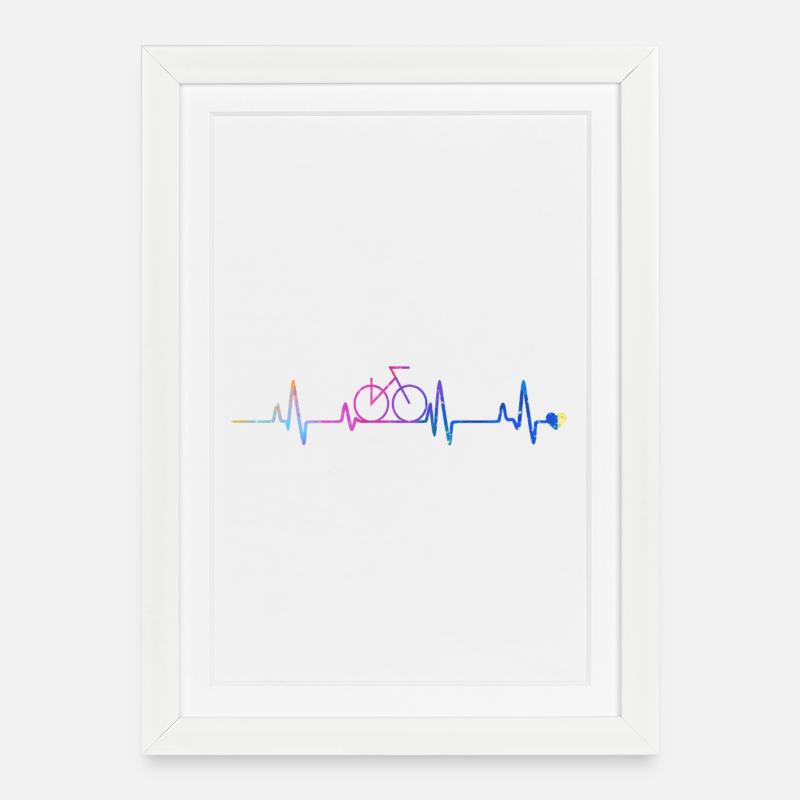 radfahrer - Gerahmtes Poster (27 × 37 cm) - Weiß