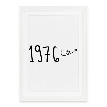 1976 Anniversaire 1976 Retro 1976 - Affiche encadrée (27 × 37 cm) - blanc - Devant