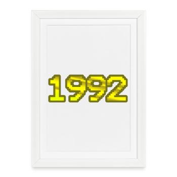 1992 - Affiche encadrée (27 × 37 cm) - blanc - Devant