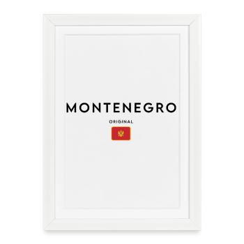 Fierté monténégrine, design minimaliste et élégant - Affiche encadrée (27 × 37 cm) - blanc - Devant